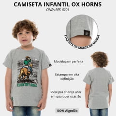 Camiseta Infantil Ox Horns Manga Curta Mescla Ref. 5200