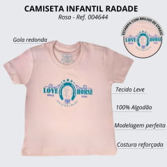 Camiseta Infantil Radade Manga Curta Rosa Bebê - Ref. 004644