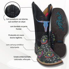 Bota Texana Feminina Os Moiadeiros Fóssil - Ref.MORS284 MORS287