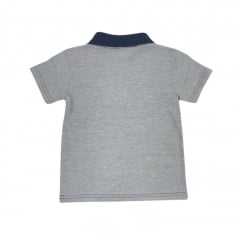 Camiseta Polo Infantil Cinza Badana