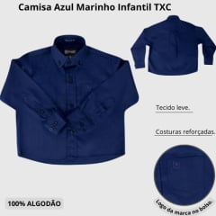 Camisa Infantil Txc Classic Lisa Azul Marinho Ref: 2692li