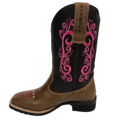 Bota Texana Feminina Big Bull Boots Areia Fóssil Rosa