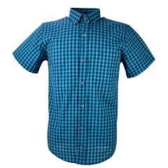 Camisa Laço Forte Masculina Xadrez Manga Curta Slim Ref.9205 - Escolha a cor