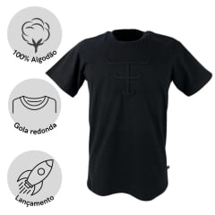 Camiseta Masculina Texas Farm TX Ledge Preto Ref. CM442