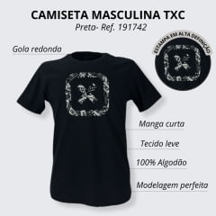 Camiseta Preta Masculina TXC Custom X Estampada- Ref. 191742