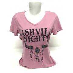 Camiseta Country Feminina West Dust Ts Nashville Rose