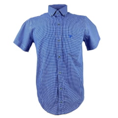 Camisa Masculina Laço Forte Slim Xadrez Azul Ref. 9205