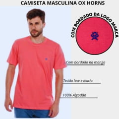 Camiseta Masculina Ox Horns Manga Curta Básica - Escolha a cor