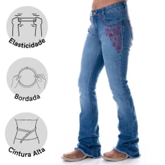 Calça Feminina Texas Farm Jeans Flare - Ref. PDF021