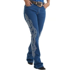 Calça Feminina Thaeme Jeans West Dust Strass Ref. CL27909