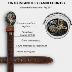 Cinto Infantil Pyramid Country Fazendinha Marrom - Ref. 501