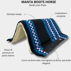 Manta Verde Com Preto Estampa Navajo Boots horse