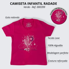 Camiseta Infantil Radade Manga Curta Rosa - Ref. 000399