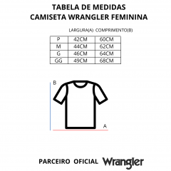 Camiseta Feminina Wrangler Preta REF WF8000PR Gola Redonda
