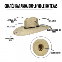Chapéu Karandá Duplo Violeiro Texas IV Zé Neto