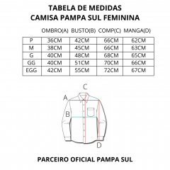 Camisa Feminina Pampa Sul Chumbo Ref: 17018