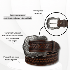 Cinto Masculino Paul Western Couro Balaio - Ref. 204 - Escolha a cor