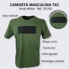 Camiseta Masculina TXC Custom X Verde Militar - Ref. 191295