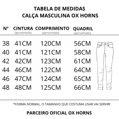 Calça Jeans Masculina Ox Horns Dallas 100% Algodão Ref: 2701