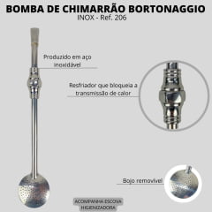 Bomba Chimarrão Bortonaggio Média 24CM Ref.206