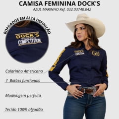 Camisa Feminina Dock's Competição Marinho Ref. 032.03740.042