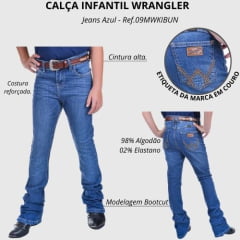 Calça Infantil Wrangler Jeans Azul Boot Cut Ref: 09MWKIBUN