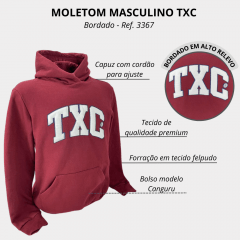 Moletom Masculino Txc Custom Bordado Vinho - Ref.3367