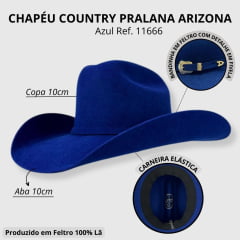 Chapéu Country Pralana Arizona Azul Royal - Ref. 11666