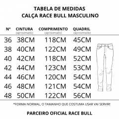 Calça Masculina Tradicional Race Bull - Preto Ref.: 010 PT