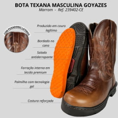 Bota Tênis Texana Masculina Goyazes Caramelo Ref.239402-CE