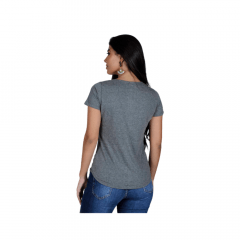 Camiseta Feminina Ox Horns T Shirt Cinza REF 6194