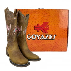 Bota Texana Feminina Goyazes Couro Dallas Flex Ref.233202-CF