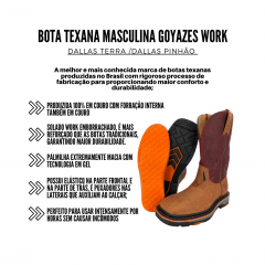 Bota Texana Masculina Goyazes Work Dallas Terra Ref:207402