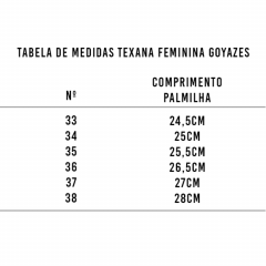 Bota Goyazes Texana Country Feminina Ref 193234-CF