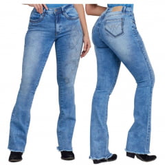 Calça Jeans Feminina Minuty Flare Brilho Cavalo - Ref.221249