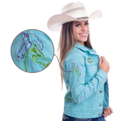 Jaqueta Jeans Feminina Texas Farm Colors - Ref. JQF004