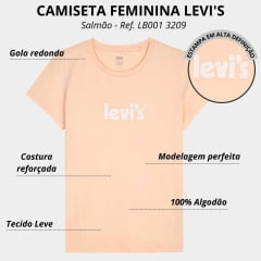 Camiseta Feminina Levis Manga Curta Salmão Ref. LB0013209