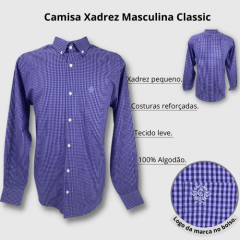 Camisa Xadrez Roxo Masculina Classic - Ref.CMLEX-CL-XDF