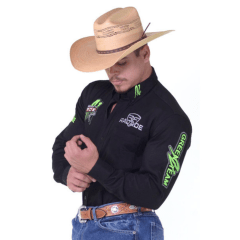 Camisa Masculina Bordada Radade Green Bull Preto/Azul Marinho - Escolha a cor