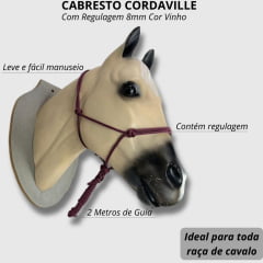 Cabresto  CordaVille Com Regulagem 8mm Cor Vinho
