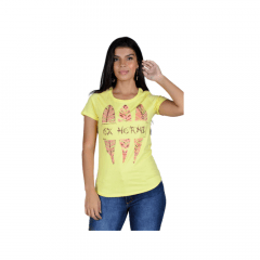 Camiseta Feminina Ox Horns T Shirt Amarela REF 6187