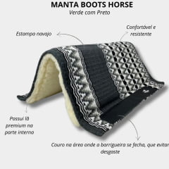 Manta Cinza Estampa Navajo Boots Horse - Ref.1803