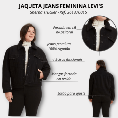 Jaqueta Feminina Levi's Sherpa Trucker Preto - Ref.361370015