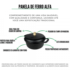 Panela Caçarola e Tampa de Ferro 1,7 Litros N° 18