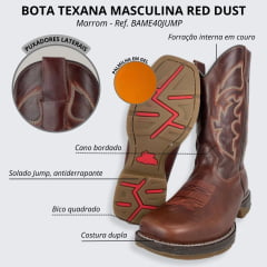 Bota Texana Masculina Red Dust Fóssil Sela - Ref. BAME40JUMP