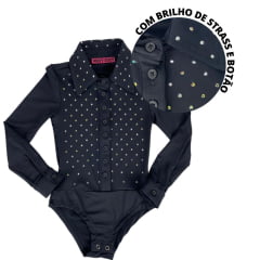 Body Infantil West Dust Com Brilho E Botão Ref. BD28543 - Escolha a cor