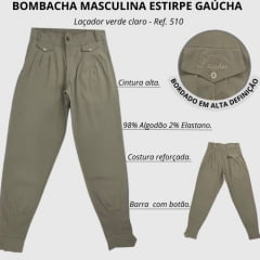 Bombacha Masculina Estirpe Gaúcha Laçador Verde Claro R.510