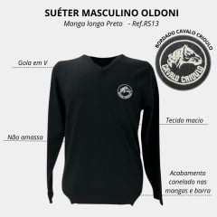 Suéter Masculino Oldoni Cavalo Crioulo - Ref: RS13 - Escolha a cor