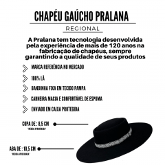 Chapéu Gaúcho Pralana Regional Campeiro V Preto - REF: 11742