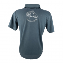 Camiseta Masculina Polo cavalo Crioulo Sentinela Cinza